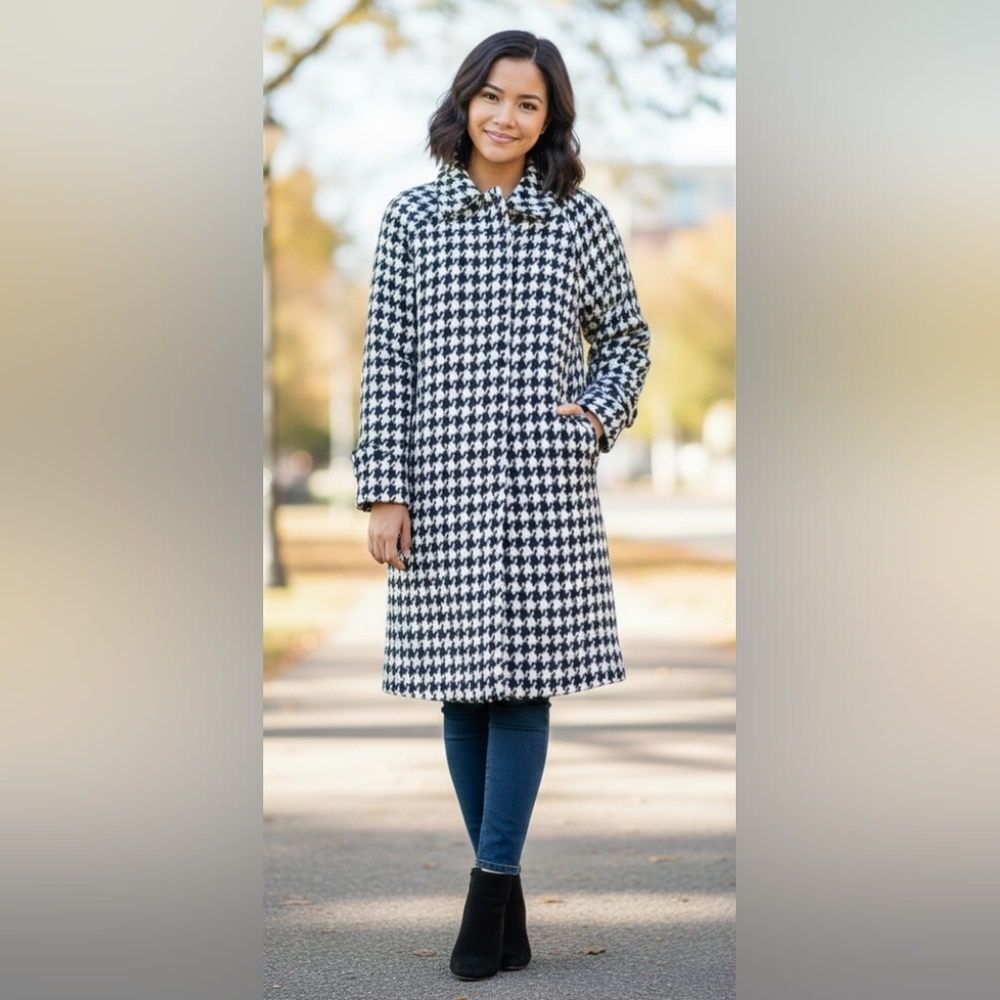 Donny Brook Stylish Houndstooth Women's Coat